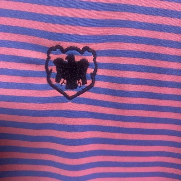 FootJoy Men’s Golf Polo Shirt Size Medium Short Sleeve Pink Purple Striped - Picture 4 of 9